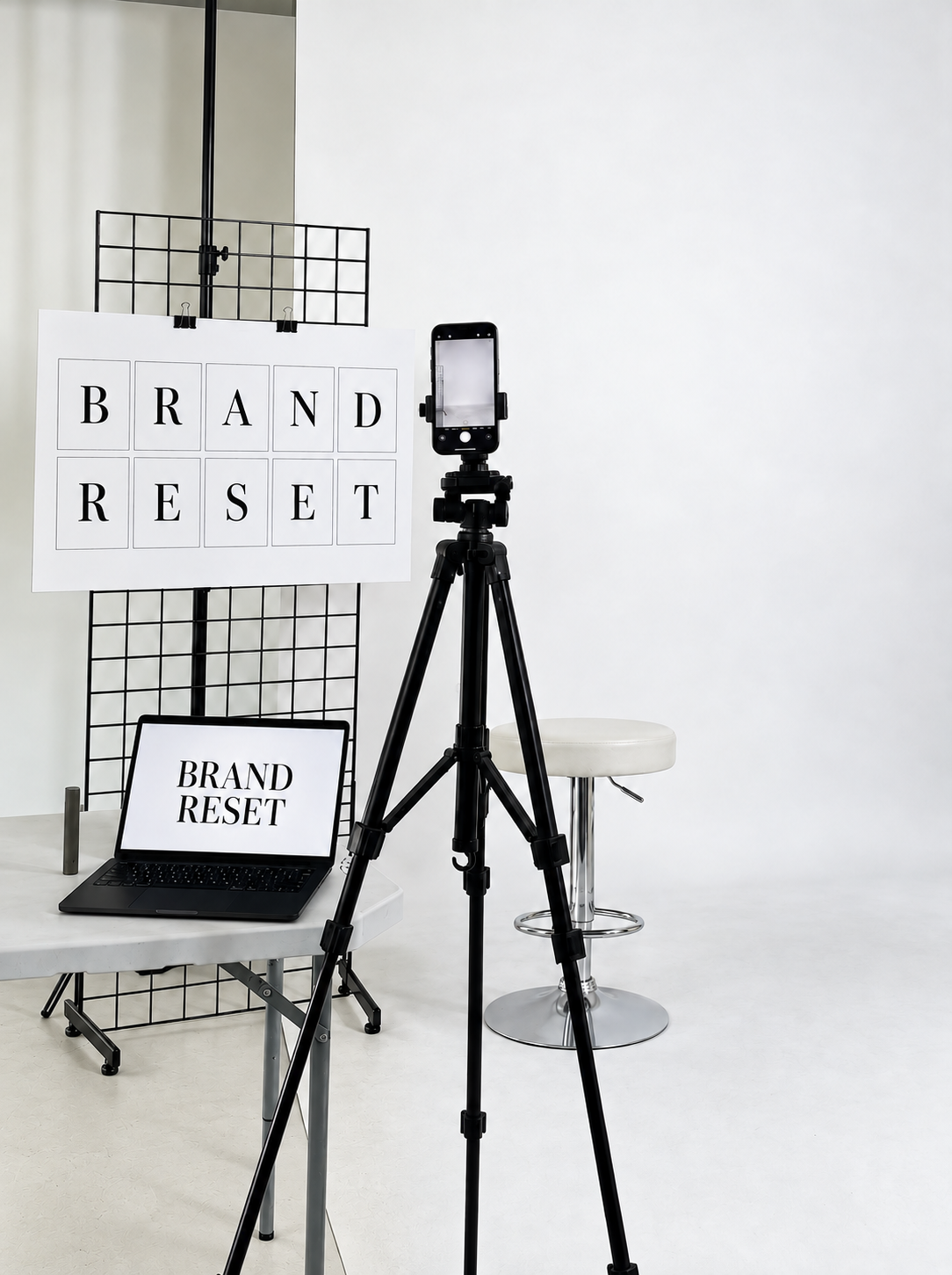 Vision to Brand Studio set prepared for a Brand Reset shoot